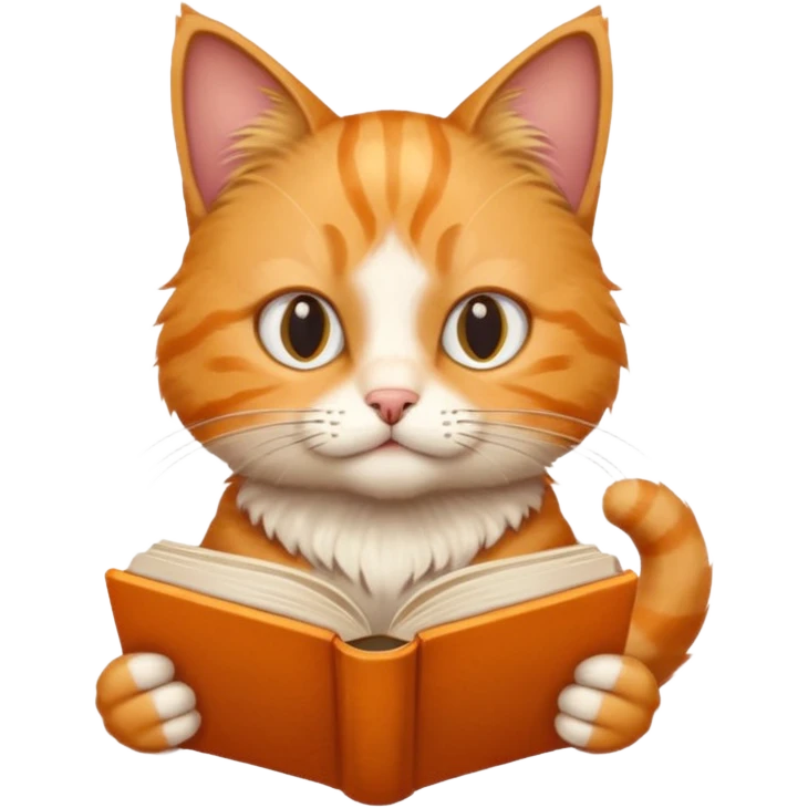 Cat reads a book emoji