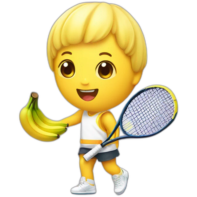 kawaii cute banana tennis player emoji