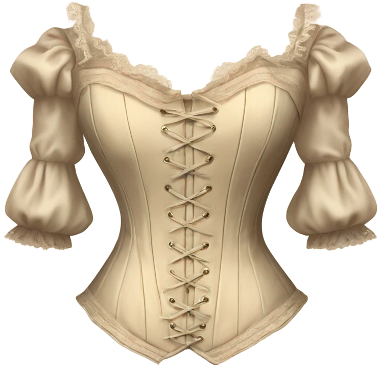 vintage rococo light beige corset with sleeves  emoji