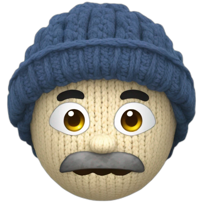 A knitted manga character emoji