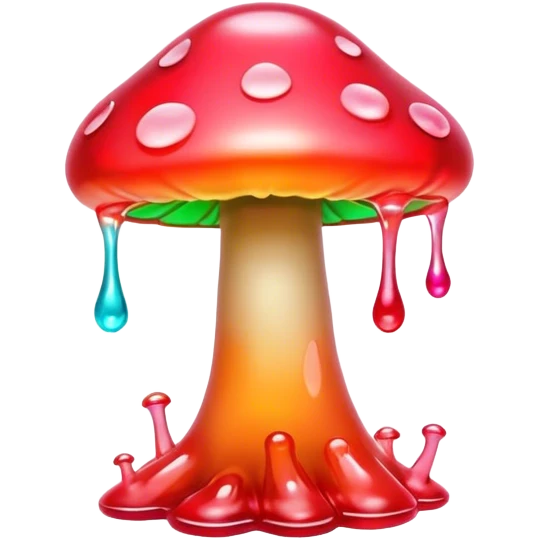 gummy neon melting mushroom  emoji