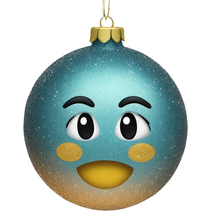 ornament with glitter emoji