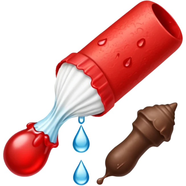 tampon + blood droplet + piece of poop emoji