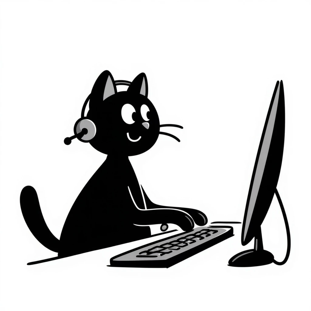 cat using a computer emoji