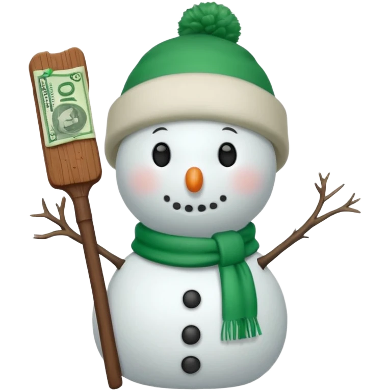snowman wearing green cap with chaco bar emoji