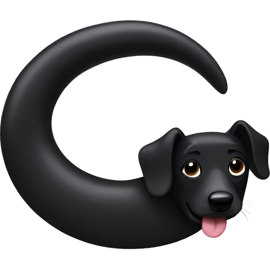 Black sausage dog sleeping emoji