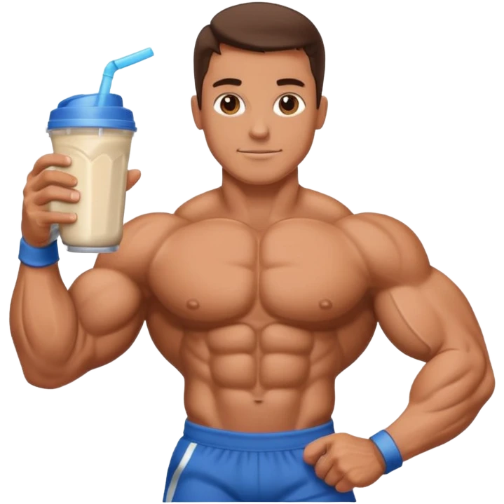 bodybuilder with potein shake emoji