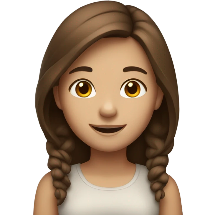 smiling girl with brown hair emoji