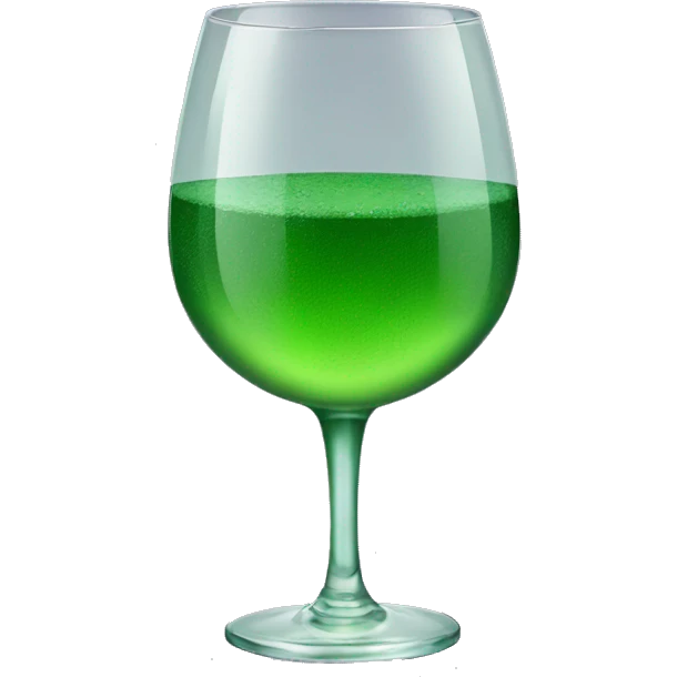 WIne glass with green drink emoji