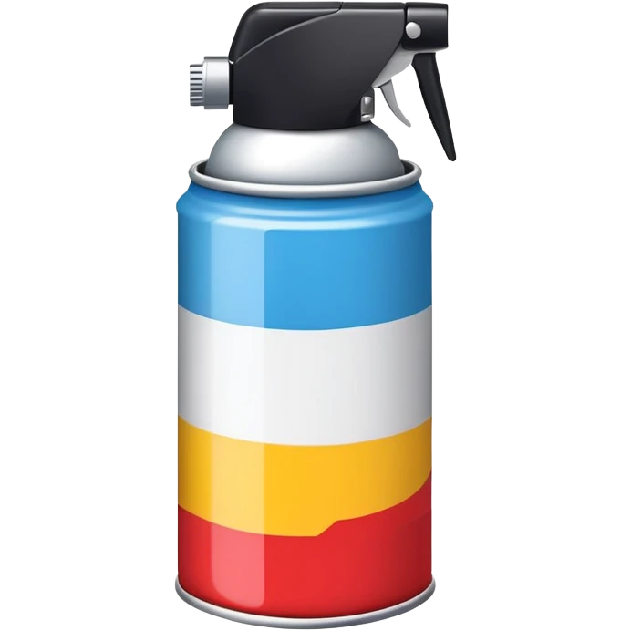 Minimalist multicolored spray paint can, clean simple design with a few distinct color blocks rather than swirls, modern and sleek emoji