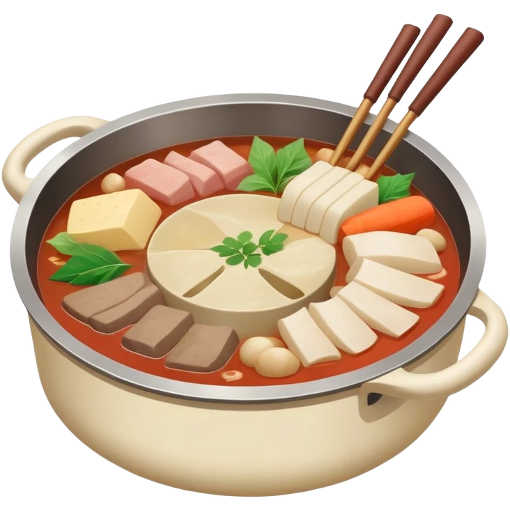 Muted color Chinese hotpot with subtle tones emoji