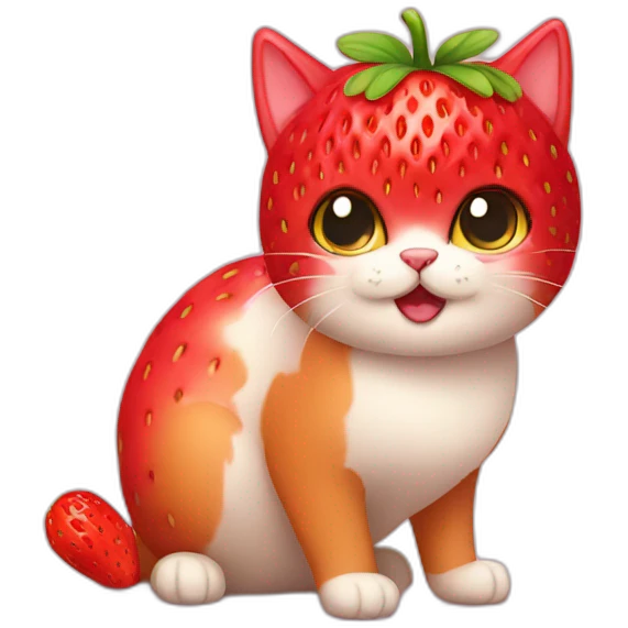 Strawberry cat emoji