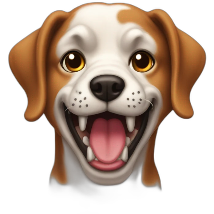 devil dog with penut emoji