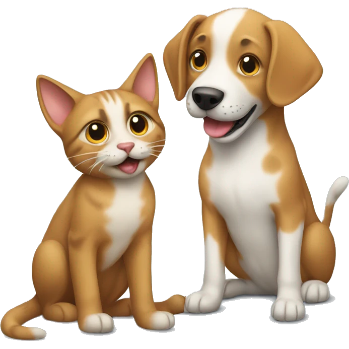 Dog and Cat playing emoji