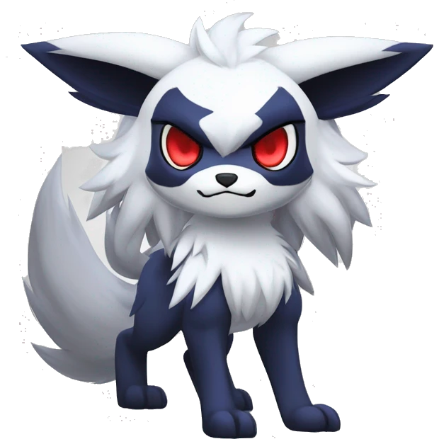 Edgy Cool Anthro Absol-Lycanroc Midnight Form-Pokémon Full Body emoji