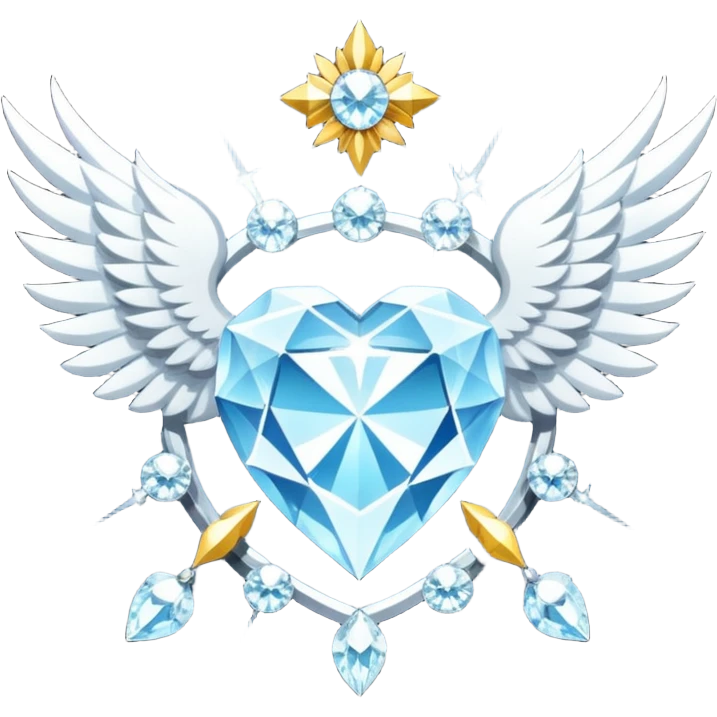 holy diamond emblem with white wings and diamond in the middle emoji