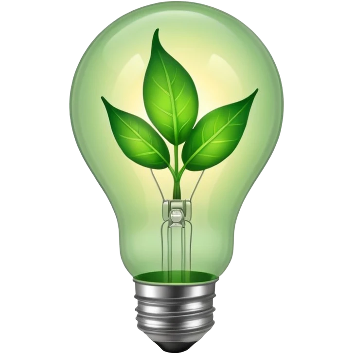 lightbulb with green leaf inside emoji
