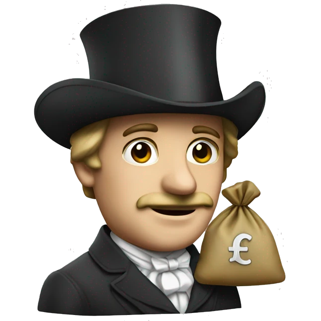photorealistic british aristocrat with two money bag emoji