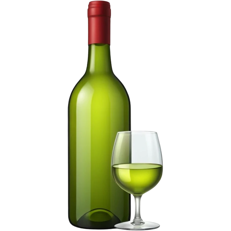 Bottle of wine glass green emoji