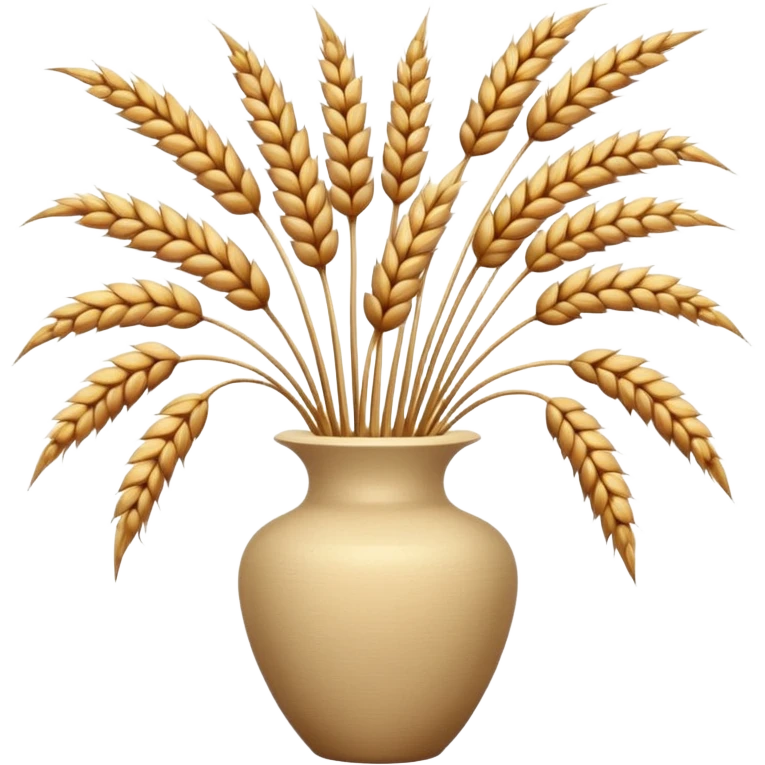 Dried grass and wheat in a beige vase emoji