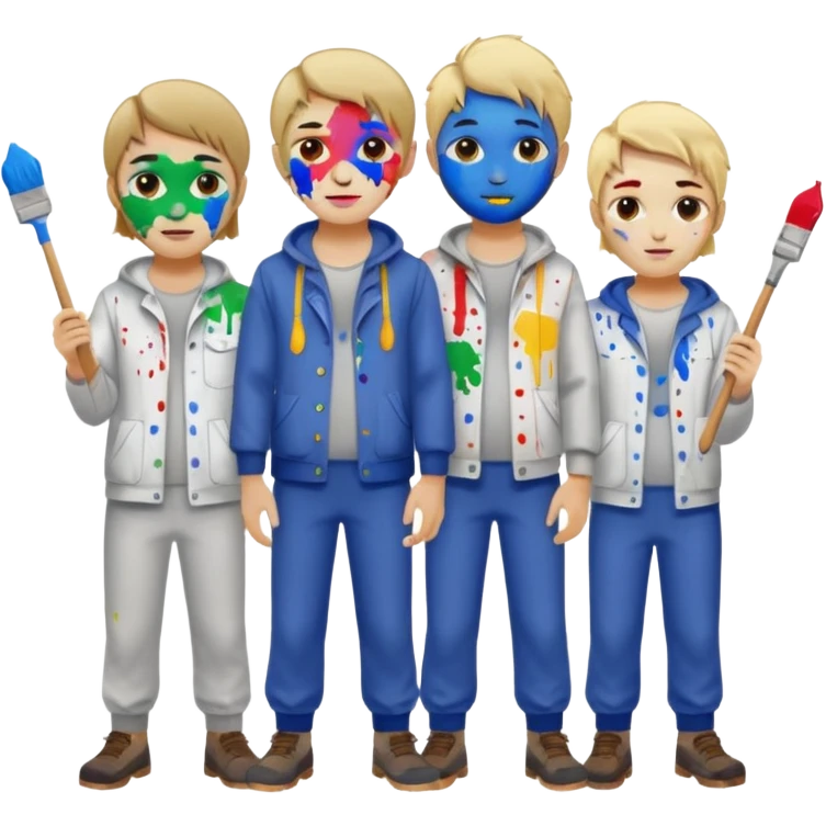 Painters with Paint Stained Faces emoji