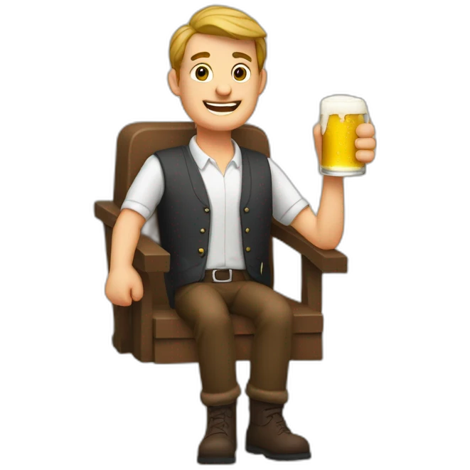 Ein rollstuhlfahrer mit einem Bier in der Hand emoji