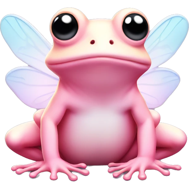 Light pink Fairy frog with gradient wings emoji