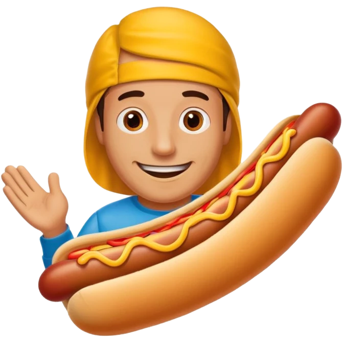 hombre vestido de perro calentero  emoji