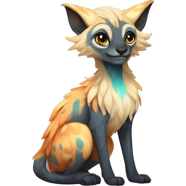 Colorful vernid fantasy creature LiLaiRa GriffSnuff Kamirah Falvie whiskers paws full body emoji