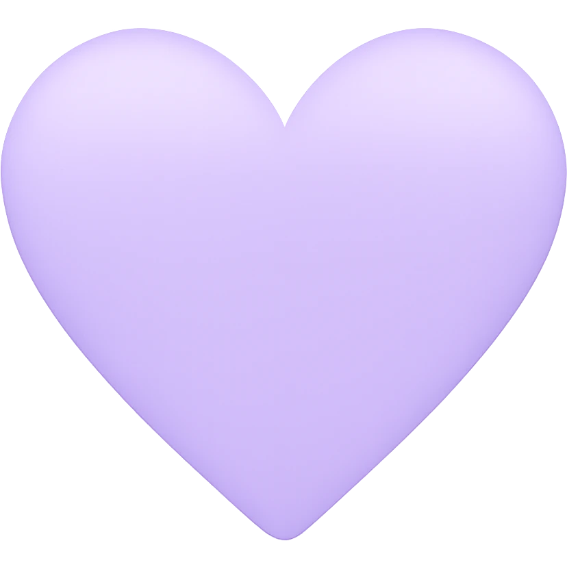 a lighter purple heart in emoji style, more rounded, less pointy, wider emoji