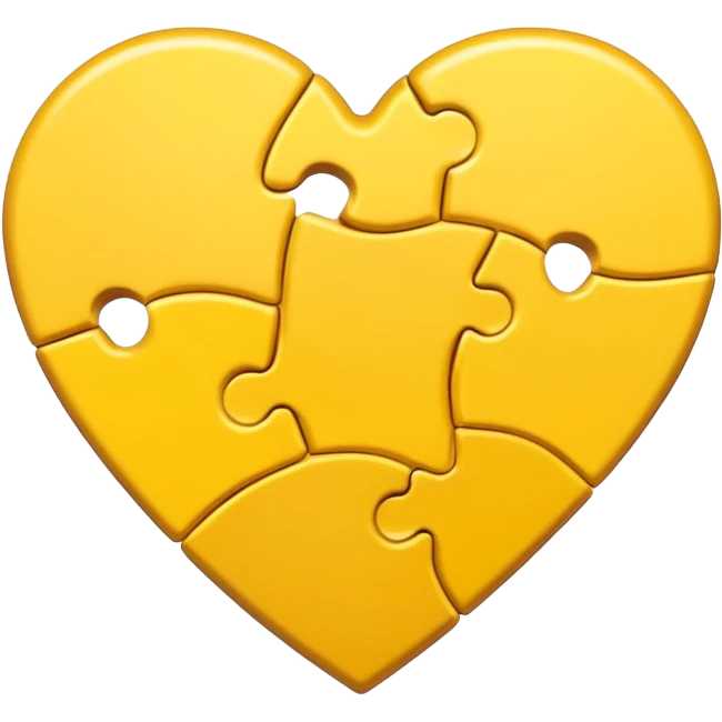 yellow heart with a puzzle piece emoji