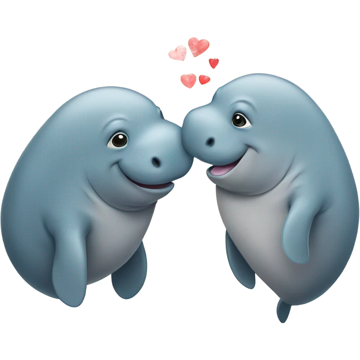 Manatees in love emoji
