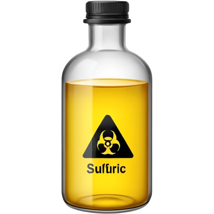 sulfuric acid, hazard sign on the bottle emoji