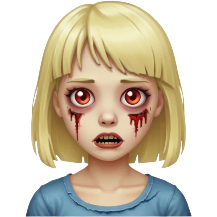 Blonde zombie girl with bangs emoji