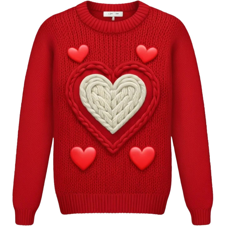 Vintage knitted sweater with classic pattern in the shape of a traditional heart  emoji
