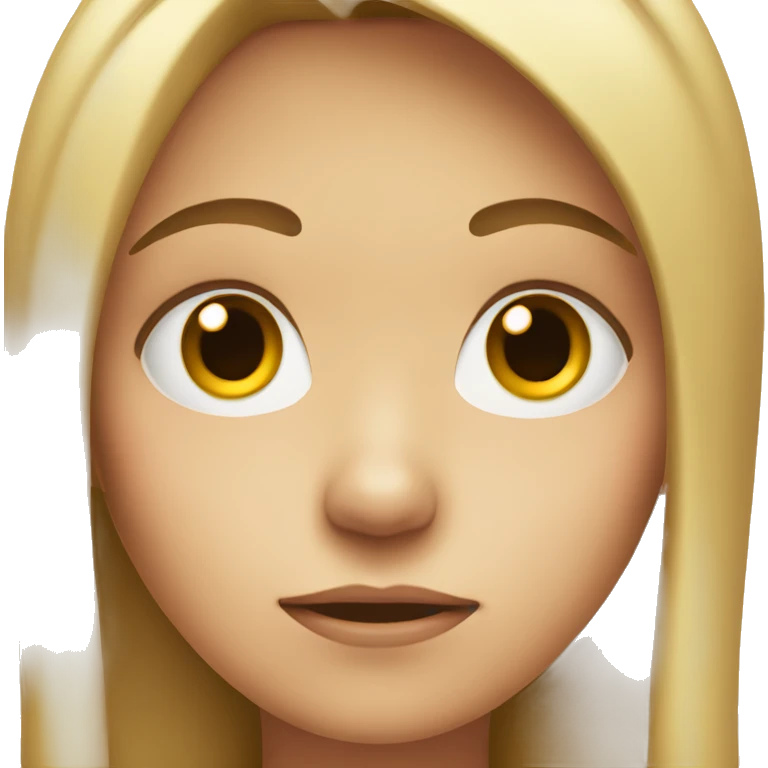 Girl with a straight face slightly upset expression  emoji