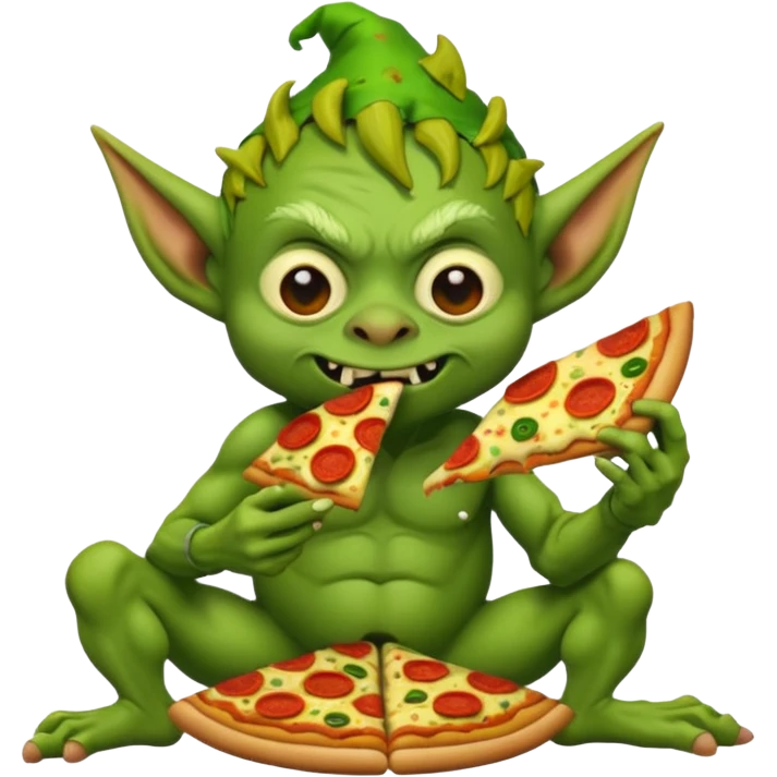 Goblin eating pizza emoji