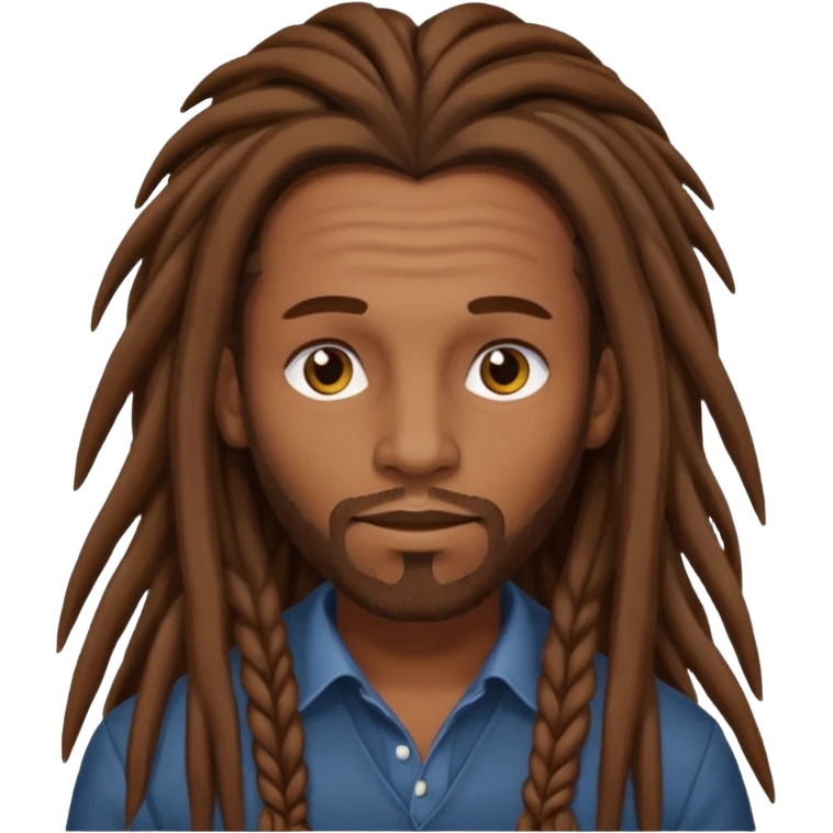 Man with long brown dreadlocks emoji