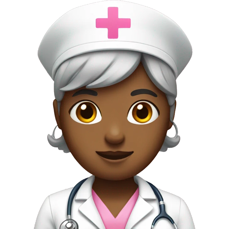 Nurse with pink stethoscope  emoji