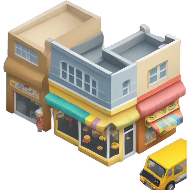 isometric row or shops emoji