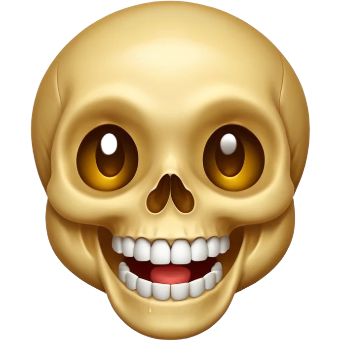 laughing skull, iOS emoji style, tears of laughter, open jaw, lively eyes, energetic vibe emoji