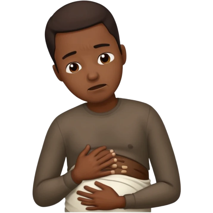 Black man hurting stomach  emoji