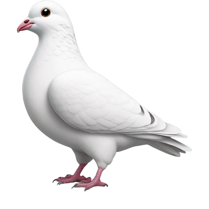 White pigeon with white heart emoji