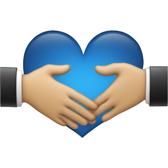 a handshake shaped like a heart emoji