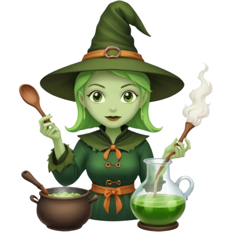 green witch cooking potion emoji