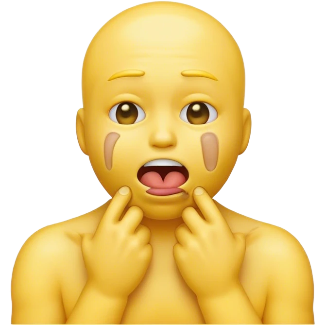 yellow emoji person choking themselves  emoji