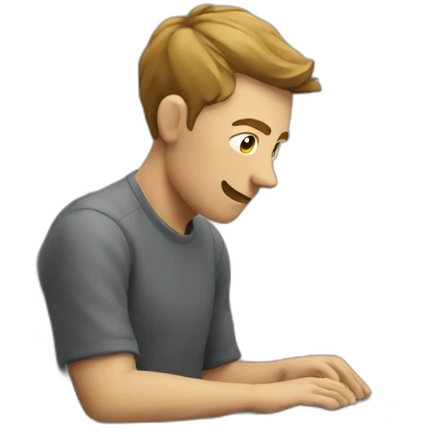 men write in the laptop emoji