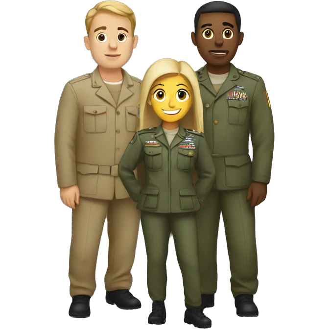 4 army people standing next to eachother emoji