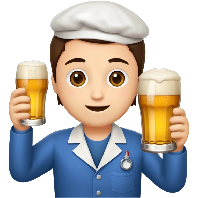 Fait une infirmière avec un verre de bière et la fête après les partiels  emoji