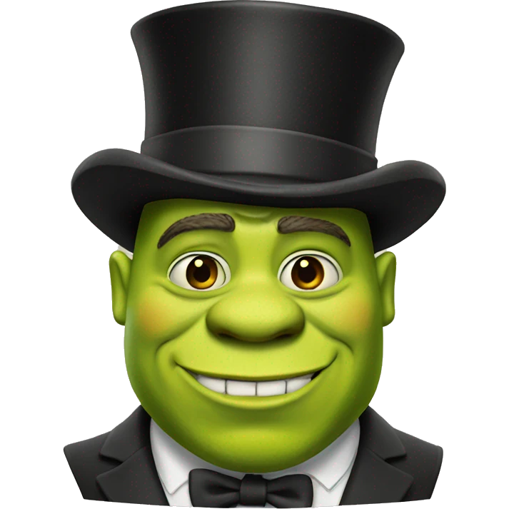 Shrek with a top hat emoji